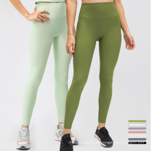 Venta caliente Desgaste atlético Leggings de yoga Sportswear Leggins Green Camiseta sólida Sólida Leggings sin costura